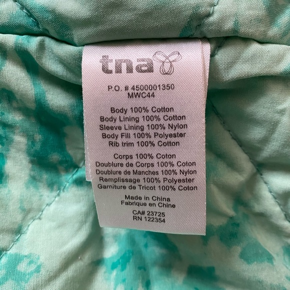 TNA Vintage Grey Bomber Jacket Teal Tie Dye Lining - Picture 6 of 11